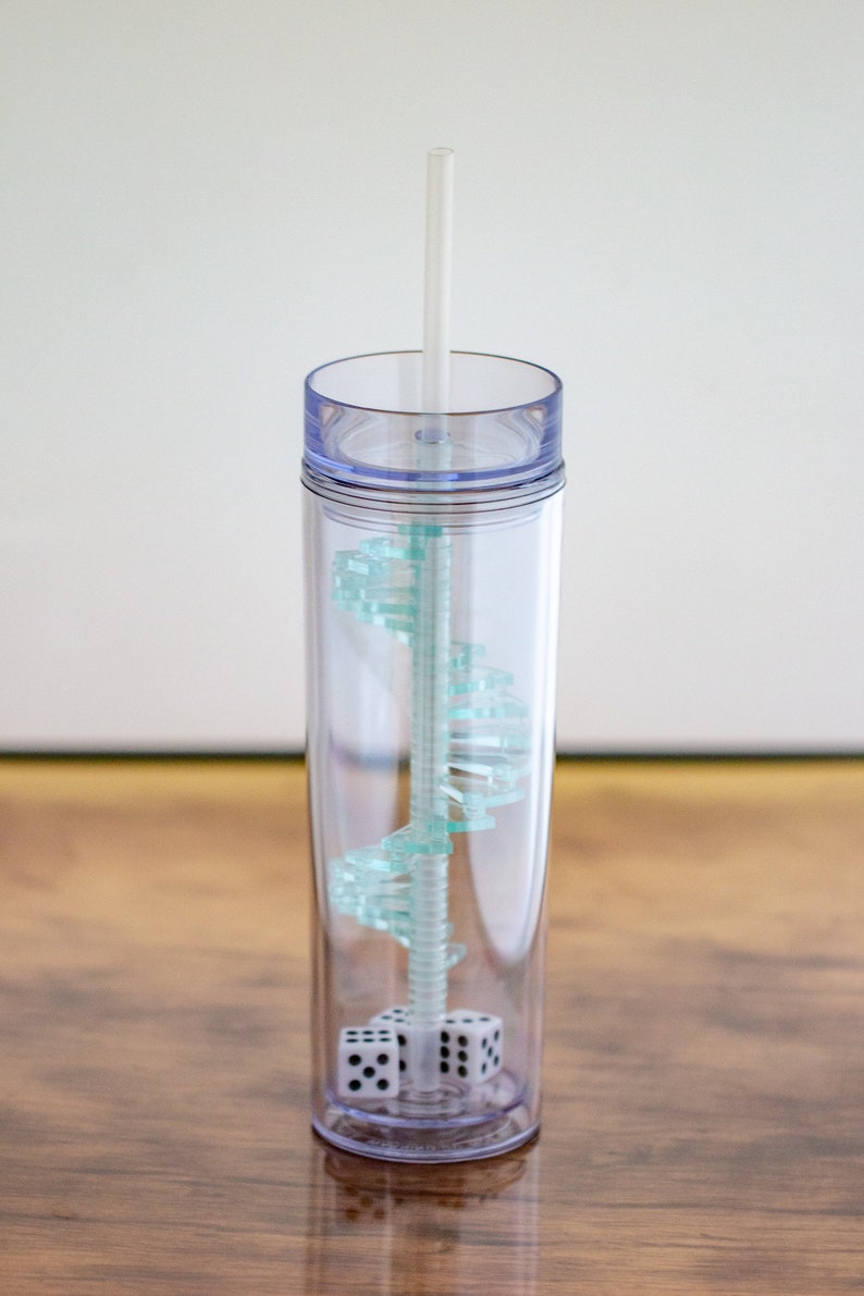 Dicesion™ Glass Green Dice Tumbler Spiral Staircase Style Etsy