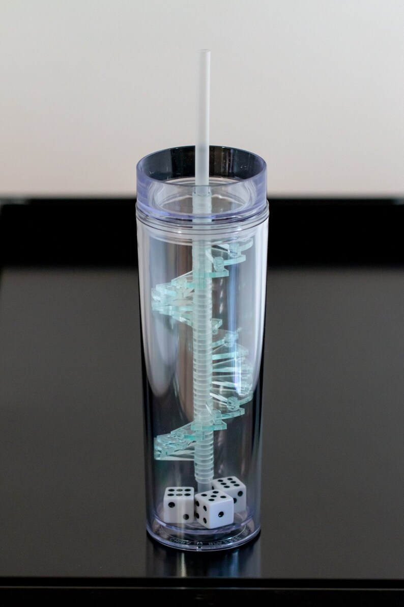 Dicesion™ Glass Green Dice Tumbler Spiral Staircase Style Etsy
