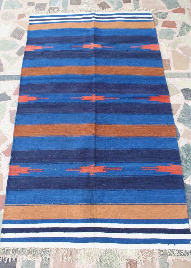 Traditional Cotton Dhurrie Rug Carpet Etsy