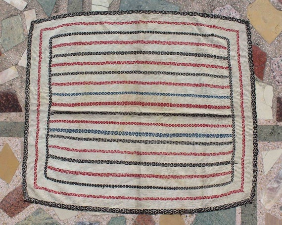Antique kantha embroidery hand Quilted from East Bengal Vintage Quilts wall decor quilts. home decor and collectable table cover