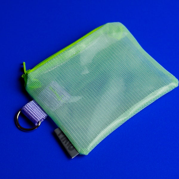 Mini Jay coin porte-monnaie portefeuille maille transparente menthe