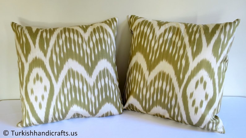 Hand Woven Ikat Pillow Cover Colorfull Ikat Pillow Cover Handmade Pillow Cover Silk Uzbek Pillow Cover Silk Ikat Pillow Cover