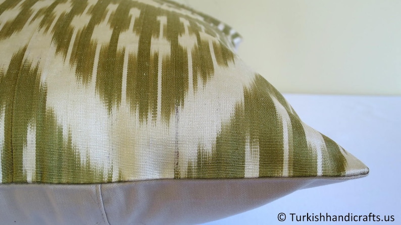 Hand Woven Ikat Pillow Cover Colorfull Ikat Pillow Cover Handmade Pillow Cover Silk Uzbek Pillow Cover Silk Ikat Pillow Cover