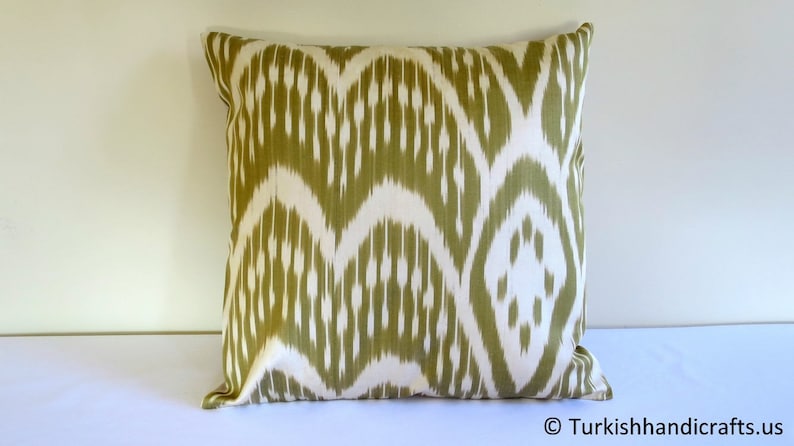 Hand Woven Ikat Pillow Cover Colorfull Ikat Pillow Cover Handmade Pillow Cover Silk Uzbek Pillow Cover Silk Ikat Pillow Cover
