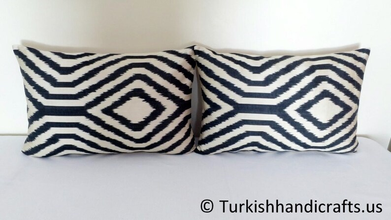 Handmade Pillow Cover Silk Ikat Pillow Cover Colorfull Ikat Pillow Cover Hand Woven Ikat Pillow Cover Silk Uzbek Pillow Cover