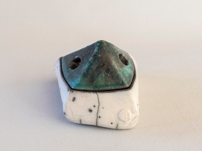Jewelry box one of a kind, White Bronze crackled . Treasure box Ceramic Handmade 45 Trinket box Ceramic Lidded box Raku fired