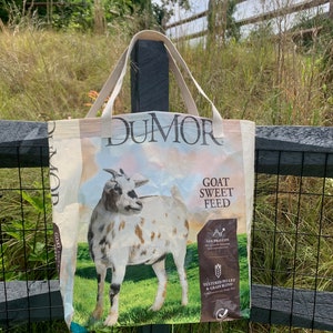 Futterbeutel Tasche, strapazierfähige Tragetasche, Upcycled Tragetasche, Ziegentasche