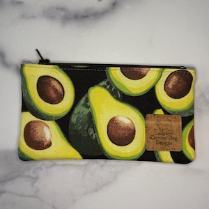 Avocado zipper pouch, cosmetic pouch, coin pouch, small item storage