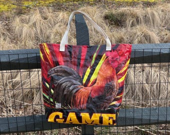 Feed bag tote, heavy duty tote bag, upcycled tote bag, chicken tote