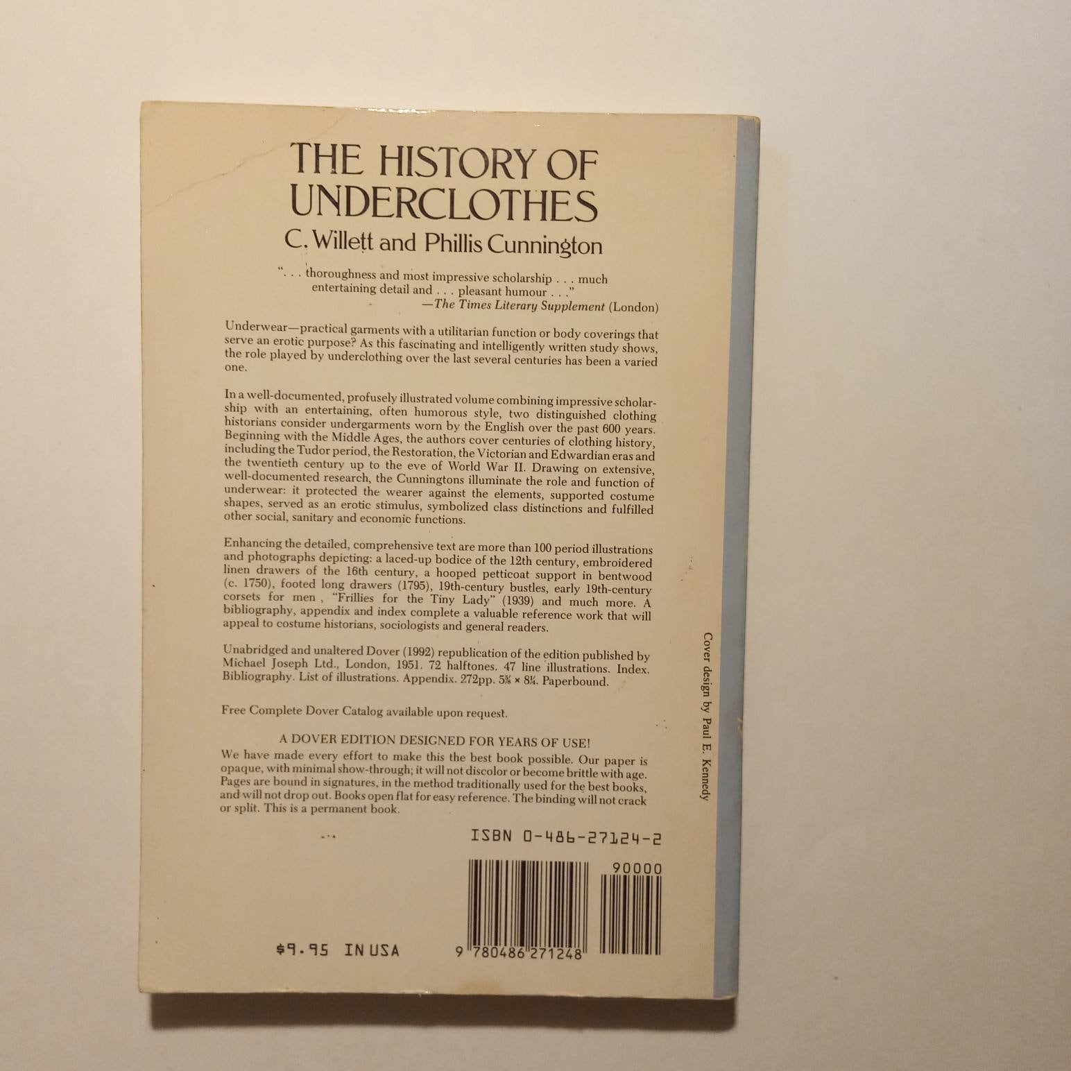90s Book:the History of Underclothes dover Edition by Cecil