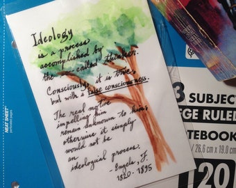 Ideología (Reciclado); ideológico; idealismo; marcapáginas; acuarela; reciclado; producto reciclado; anillo de seis unidades; anillos de seis unidades; reutilizable; reutilizado; reutilizar; plástico