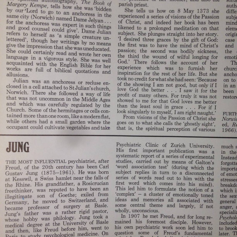 May include: A black and white image of a page from a book about Carl Jung, a Swiss psychiatrist. The text discusses Jung's life and work, including his relationship with Sigmund Freud. The text also mentions Jung's interest in the occult and his work with the unconscious.