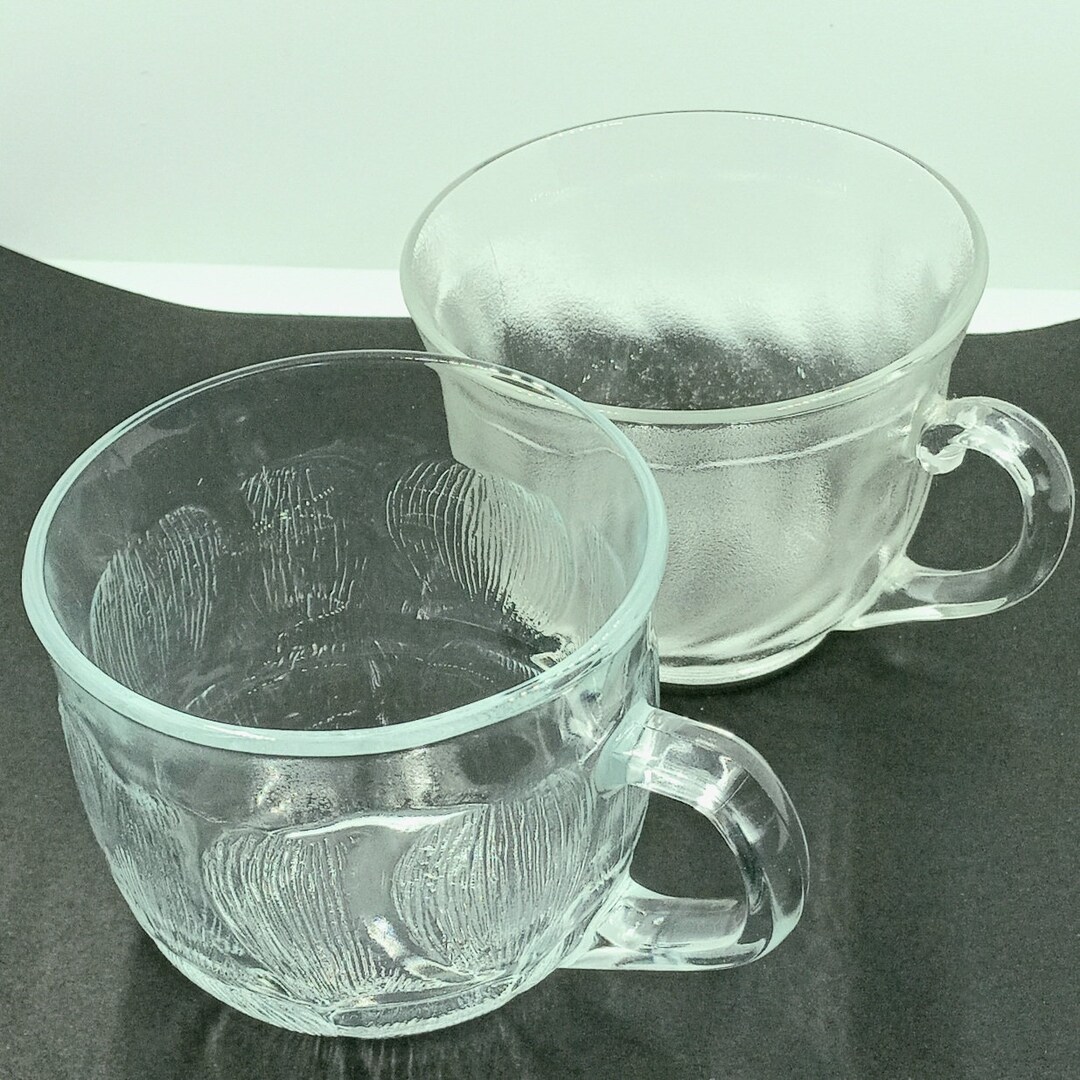 Two Vintage 1980 Arcoroc Clear Glass Tea Cups;replacements;replacement ...
