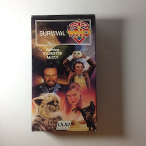 An 80s Vintage Dr. Who VHS tape;Dr. Who;Dr Who;Dr Who Survival;Rona Munro;Sylvester McCoy;Alan Wareing;John Nathan-Turner;BBC Video;1989