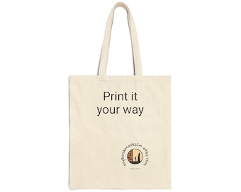 Customizable Cotton Canvas Tote Bag - Eco-Friendly Carryall, Shopping Bag, Gift for Her, Beach Bag, Print It Your Way