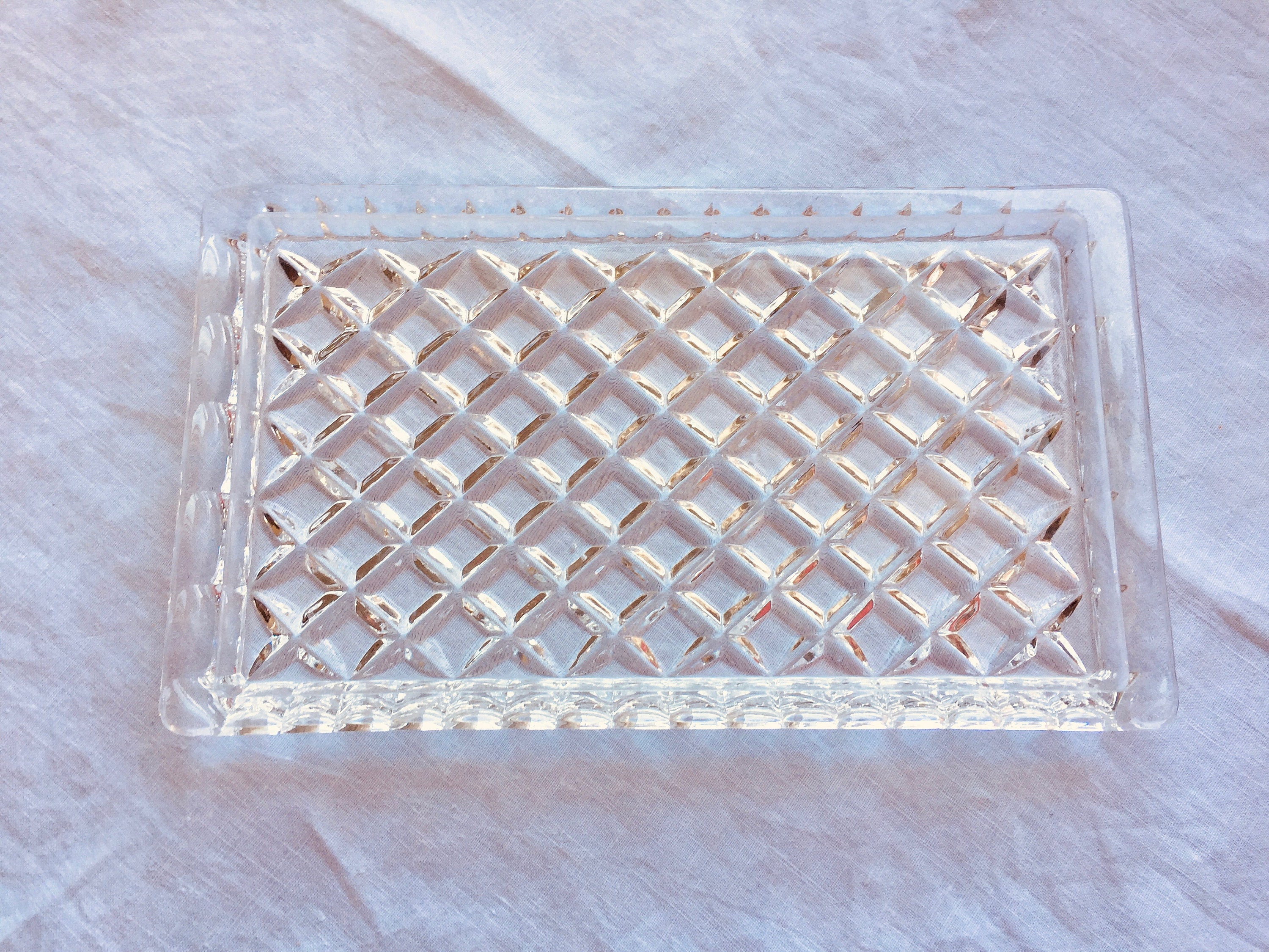 Small glass dressing table tray Etsy