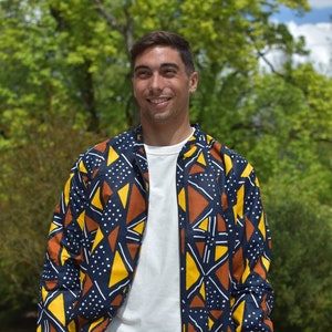 Bogolan Hady Bomber Jacket / unisex jacket, unisex bombers, men&#39;s clothing bombers, men&#39;s bombers, men&#39;s jacket, colorful jacket, bombers