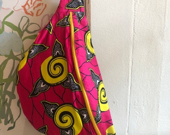 Wax banana bag, banana bag, shoulder bag, tote bag, unisex banana bag, wax bag