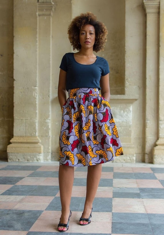 Buy Carmen Midi Skirt With Pockets Wax Skirt Women s Pleated Skirt Long Skirt Floral Skirt Summer Skirt Women s Clothing Skirt Online in India Etsy