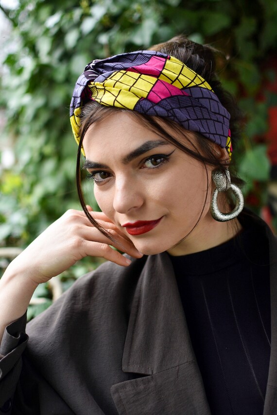 Malia Wax Half Turban Headband Hair Bands Hair Accessories Headbands Hair Elastic Turban Hair Hairstyle Headband Etsy Singapore