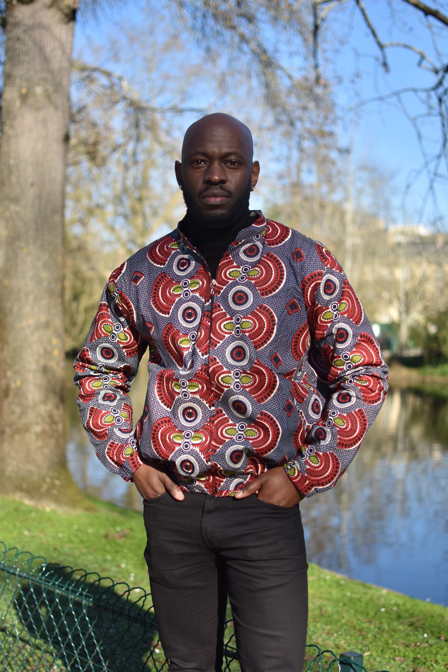 Olive wax bomber jacket