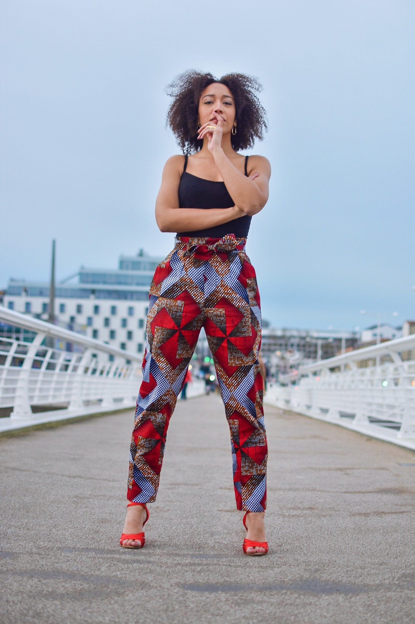 SirawaxBoutique High-Waisted Belted Carrot Pants