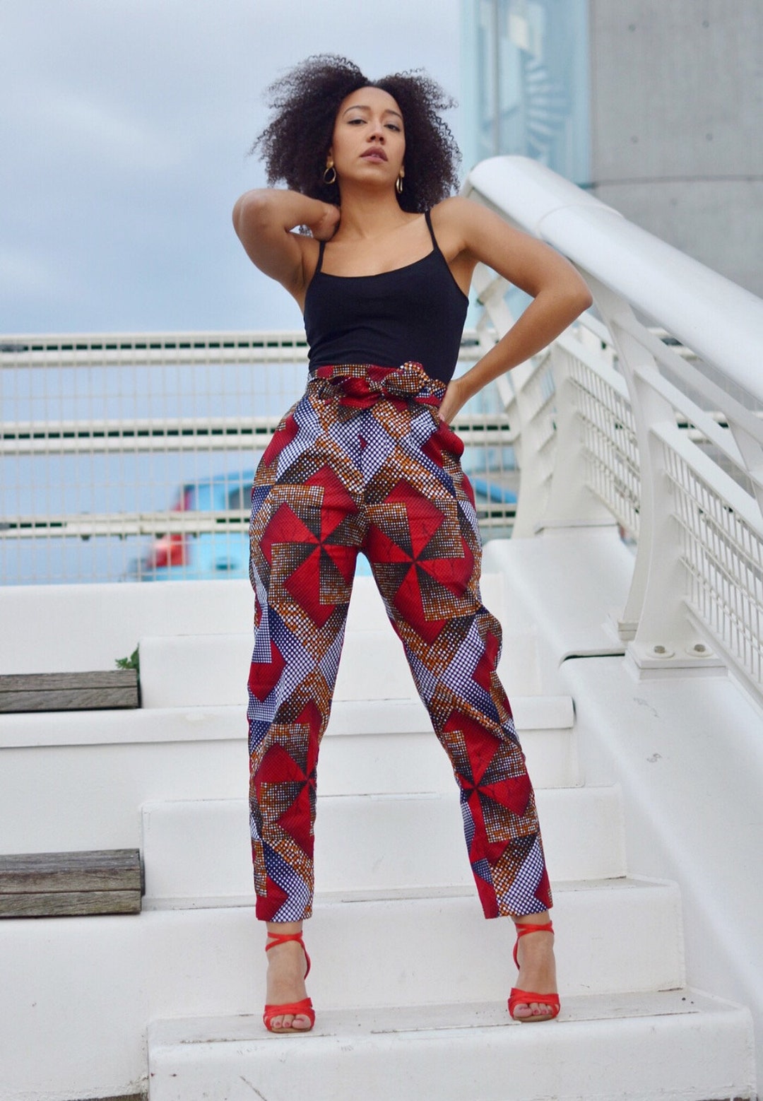 Moulin Rouge Wax High Waist Belted Carrot Pants / Women's Pants, Wax ...