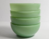 FIRE KING, Chili bowl, Set of 4, bowl, 5 inches, jadeite, Jadite, Collectible Fire King,Vintage,Anchor Hocking,milk glass, cereal bowl,berry