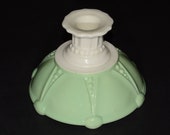 Anchor Hocking, oyster, pearl, Candlestick Holder, vitrock, vintage, mint green, white, candle holder, Fire King, platonite, milk glass