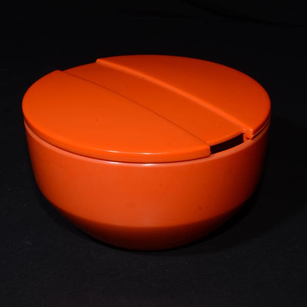 Rosti Denmark Melamine Sugar Bowl with Lid - Soren Andersen Design Mod orange Mepal Melamine Sugar Bowl Danish Modern Melmac