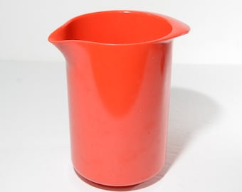 Rosti Denmark Melamine Pitcher Erik Lehmann Design red orange Rosti-Melamine Danish Modern pitcher  2511 Vintage 1 liter