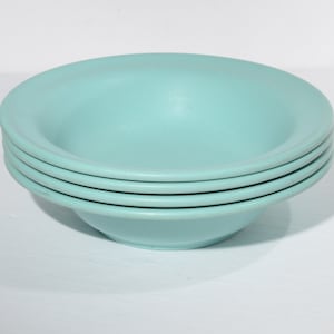 Vintage Set of 4 DURAWARE turquoise blue dessert bowl berry bowl 6.5&quot; MCM Hard Plastic Melamine Melmac Canada Canadian 353