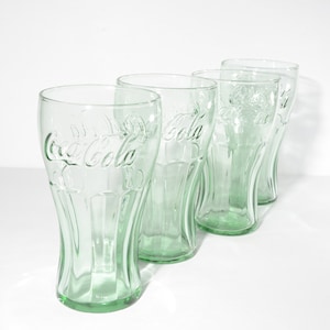 Four, Wide Rim, Coca Cola, Heavy Duty, Green Tint, Drinking Glasses, Free  Shipping -  Israel