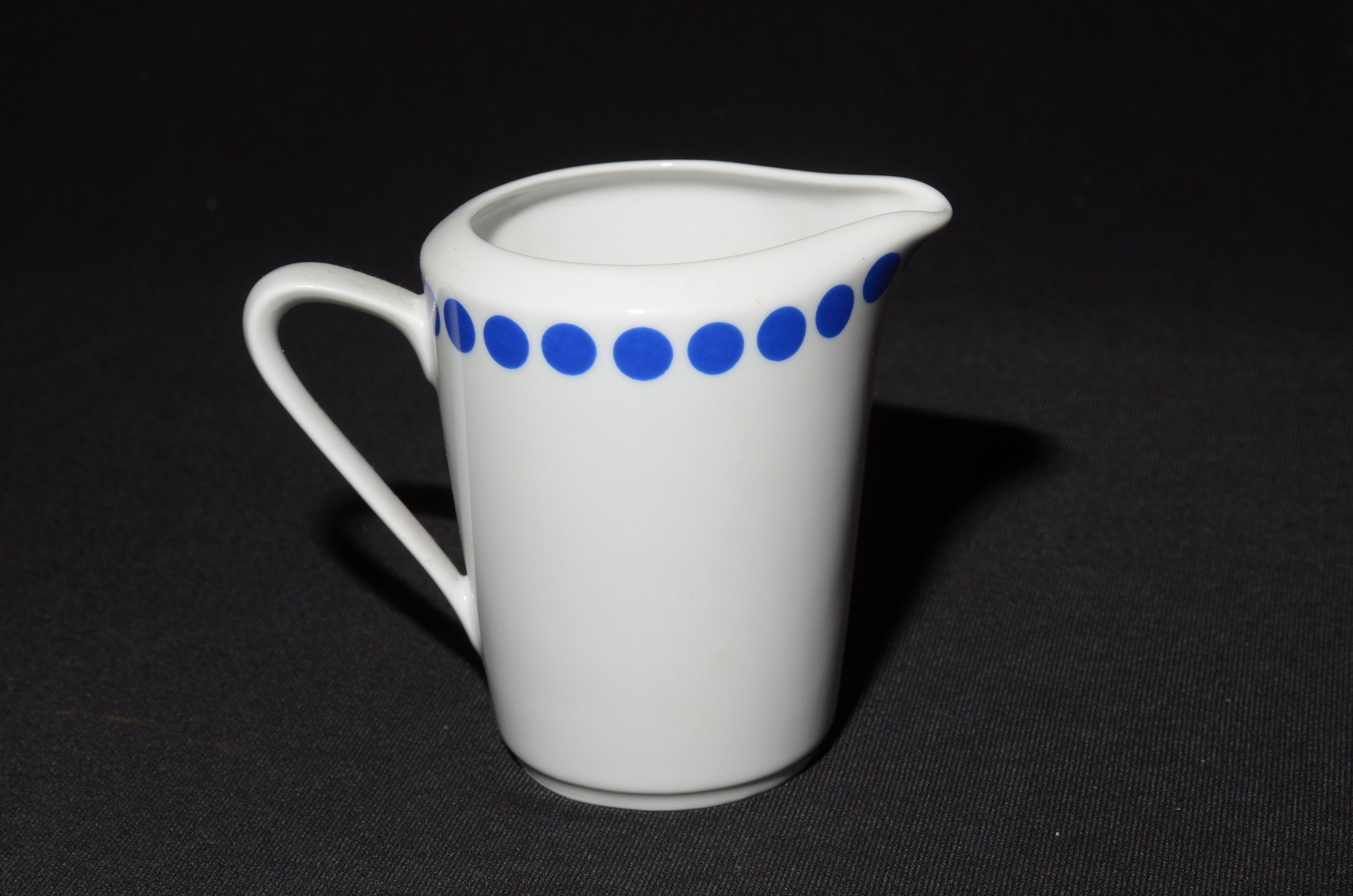 Vintage Blue dot Polka dot Fine China fine china creamer MCM Northland made in Hungary blue dot