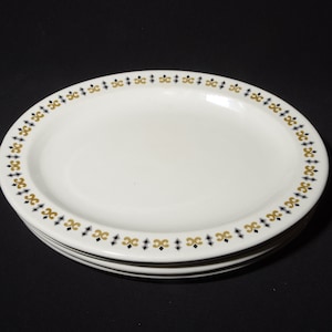 Set of 4 Vintage Grindley Normandie oval platter plate restaurant ware vitrified England ironstone hotelware Alpha blue  htf
