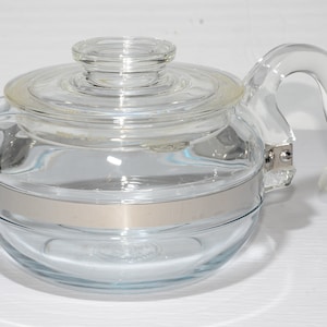 PYREX Flameware 6 tasses théière en verre 8446B carafe vintage rétro Corning dessus de cuisinière 8446 ap
