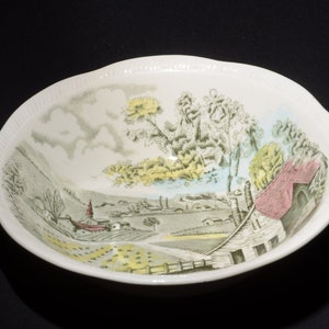 ALFRED MEAKIN Home Pastures Bone China Suppenschüssel Müsli Vintage 6,75 &quot;Geschirr Staffordshire England Transferware Multicolor Dorfszene