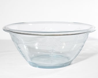 Vintage FIRE KING Sapphire Blue Philbe serving bowl mixing bowl 8.5"  FireKing Midcentury 1940s 1 1/2 Qt