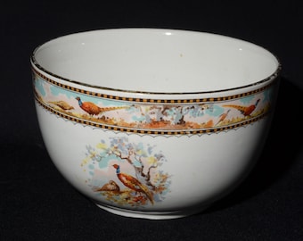 STOKE ON TRENT Grimwades vintage bowl 5"D 3"H England rare 1930s pheasant bird Fine China