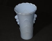 FIRE KING, Table Vase, Deco vase, 5 1 4 quot , Vintage,Anchor Hocking, Vitrock, blue, art deco, pastel blue, blue vase