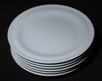 Set of 6 Vintage MELMAC dinner plate Rainboware Hard Plastic Canadian Melamine Mid-century Canada pastel blue loss of gloss 8.75"