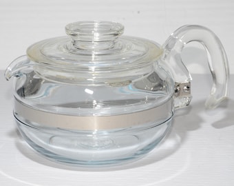 PYREX Flameware Teiera in vetro da 6 tazze Teiera 8446B Caraffa vintage Retro Corning Fornello 8446 ap