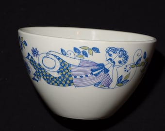 Norway Figgjo Lotte bowl 5 inches cereal bowl blue vintage midcentury Turi Gramstad fruit bowl rare soup bowl