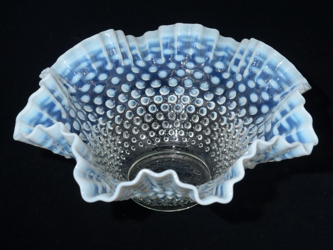 フェントン オパールセント フリル ガラス ボウル キャンディ