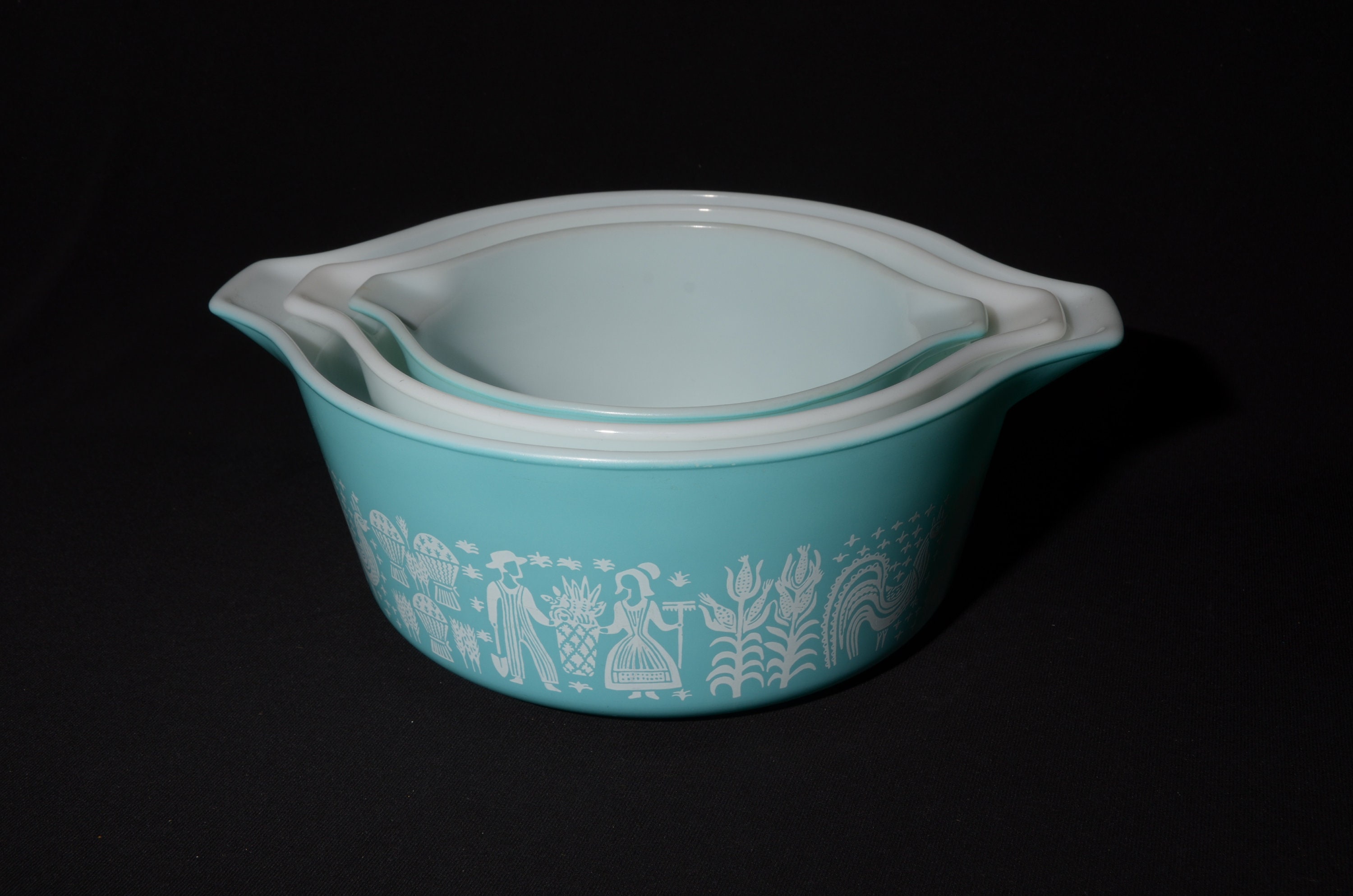 PYREX アーミッシュ バタープリント シンデレラ キャセロール皿セット