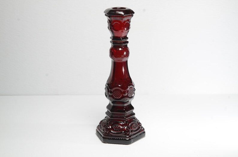 AVON Cape Cod Ruby Red Candlestick Glassware Vintage Retro Etsy Canada