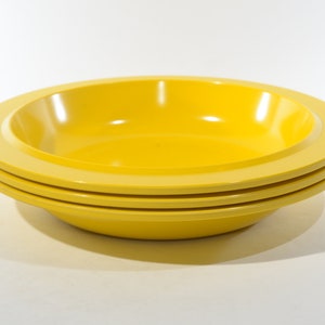 Vintage Melmac MEPAL melamin gul orange Set med 3 djupa tallrikar skålar Mid century Hard Plaste Melamin Holland Koen de Winter D195 Excellent bild 1