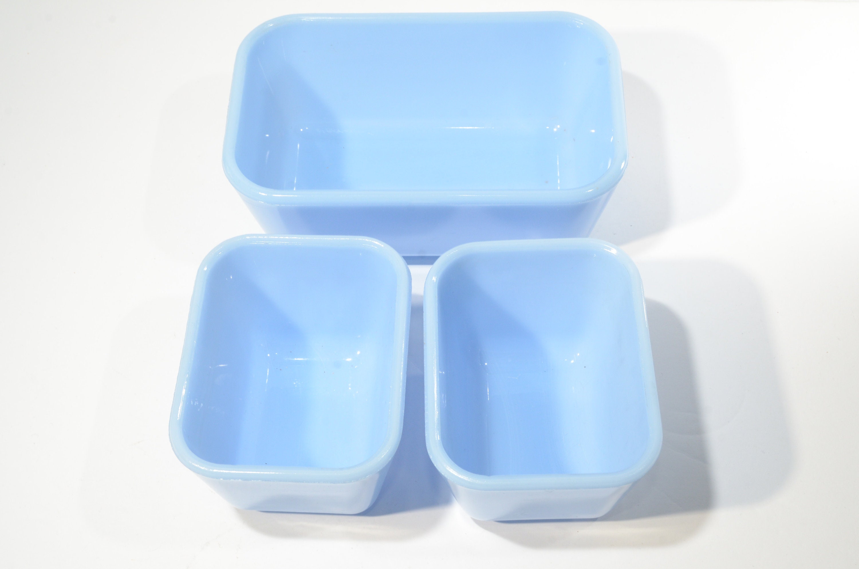 PYREX デルファイト ブルー 冷蔵庫用蓋 3個セット ヴィンテージ
