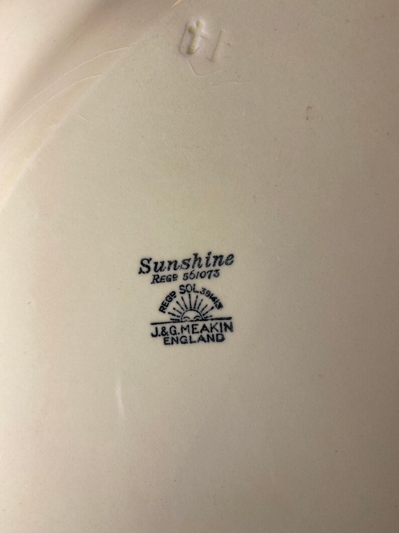 Sunshine Sol J&G Meakin stor serveringsfat 40 cm med fat, handtag i järnsten, krämorange, svart, gyllene spiral 391413 Thanksgiving bild 5