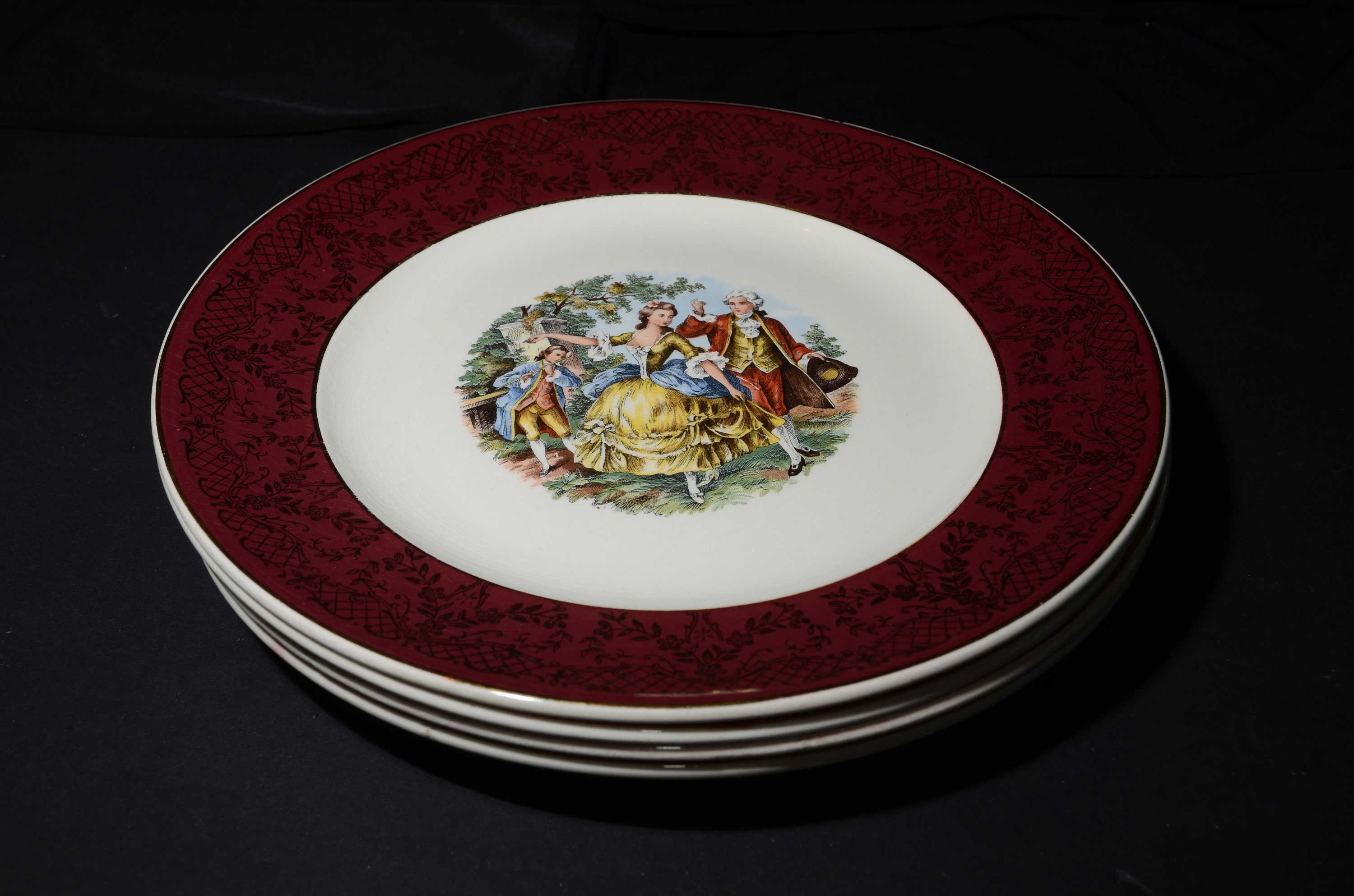 Set Of 4vintageoriginal Versaillesdinner Plate 22k Gold Etsy